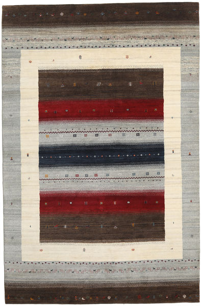 Gabbeh Loribaft Rug 194X297 Authentic
 Modern Handknotted Light Grey/Dark Brown/Beige (Wool, India)