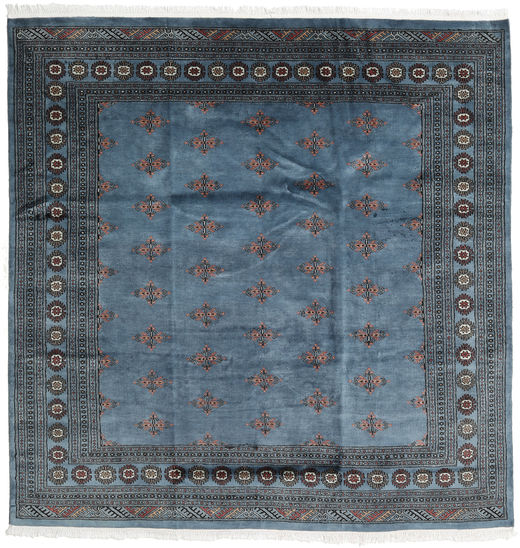 Pakistan Bokhara 2Ply Rug 202X205 Authentic
 Oriental Handknotted Square Dark Blue/Dark Grey (Wool, Pakistan)