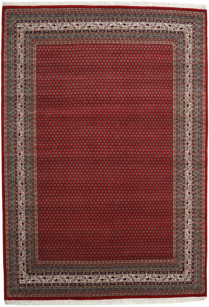 Mir Indo Tapete 200X295 Oriental Feito A Mão Vermelho Escuro/Cinza Escuro (Lã, Índia)