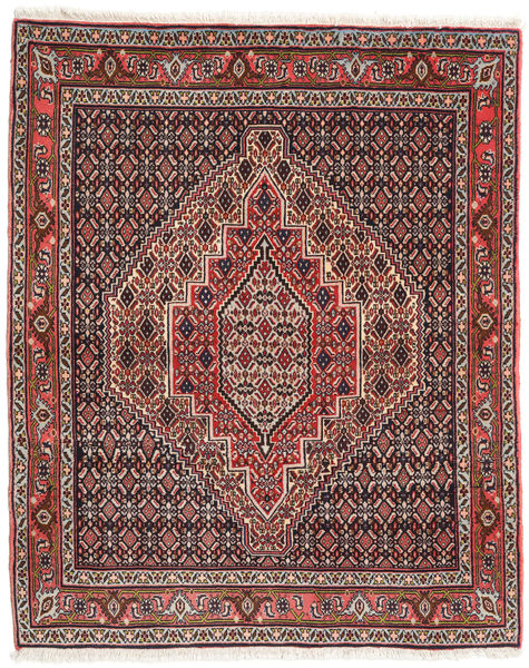 Senneh Rug 124X153 Authentic
 Oriental Handknotted Black/Dark Red (Wool, Persia/Iran)