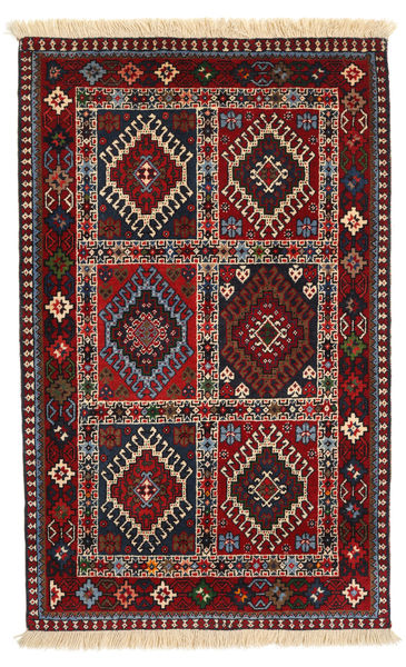 Yalameh Tapete 80X130 Oriental Feito A Mão Vermelho Escuro/Preto (Lã, Pérsia/Irão)