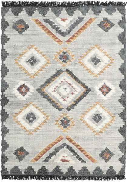 Dixie Matta 140X200 Äkta Modern Handvävd Ljusgrå/Mörkbeige (Ull, Indien)