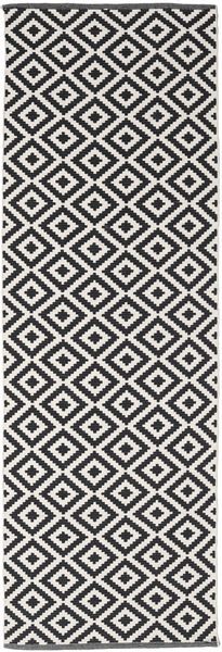 Torun - Nero/Neutral Tappeto 80X250 Moderno Tessuto A Mano Alfombra Pasillo (Cotone, India)