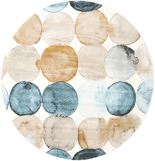 Dreamy Dots 러그 Ø 200 모던 원형 베이지/다크 베이지 ( 터키)