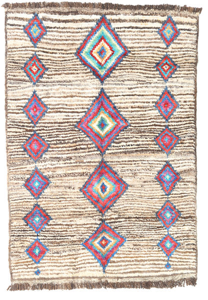 Barchi/Moroccan Berber - Afganistan Rug 95X132 Authentic
 Modern Handknotted Beige/Light Brown (Wool, Afghanistan)
