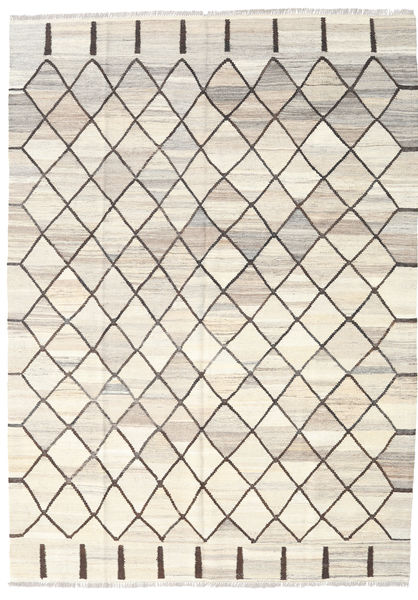 Kilim Ariana Rug 182X254 Authentic
 Modern Handwoven Beige/Light Grey (Wool, Afghanistan)