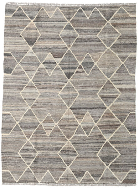 Kilim Ariana Rug 134X180 Authentic
 Modern Handwoven Light Grey/Dark Grey (Wool, Afghanistan)