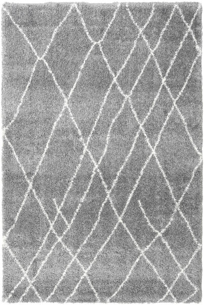 Shaggy Tangier - Grijs/Wit Vloerkleed 200X300 Modern Lichtgrijs/Donkerbruin ( Turkije)