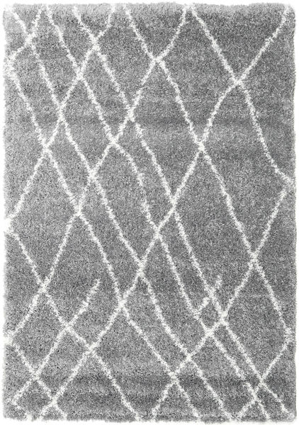 샤기 Tangier - 회색/흰색 러그 160X230 모던 라이트 그레이/다크 브라운 ( 터키)