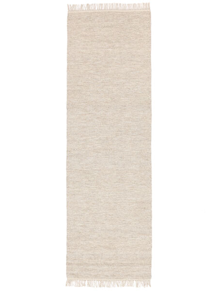 Melange - Sand Matto 80X250 Moderni Käsinkudottu Käytävämatto Beige (Villa, Intia)