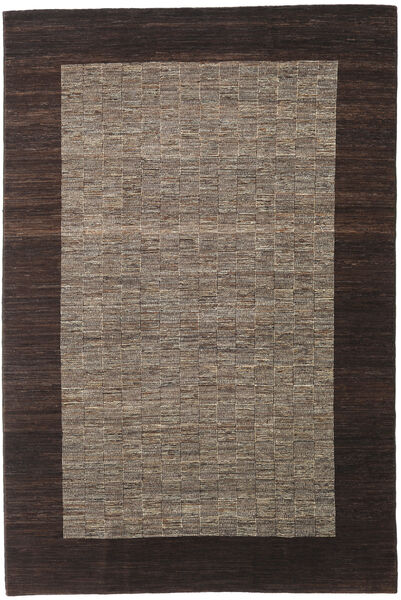 Gabbeh Indo Matto 196X293 Moderni Käsinsolmittu Tummanruskea/Vaaleanharmaa (Villa, Intia)