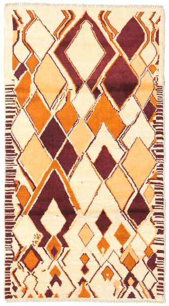 Barchi/Moroccan Berber - Afganistan Alfombra 104X190 Moderna Hecha A Mano Beige/Rojo Oscuro (Lana, Afganistán)