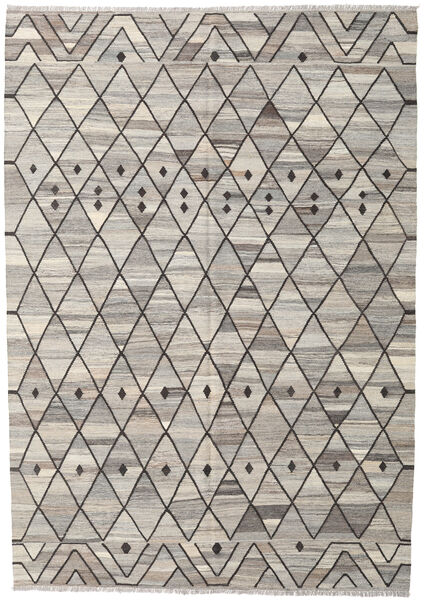 Kelim Ariana Matto 211X298 Moderni Käsinkudottu Vaaleanharmaa/Tummanharmaa (Villa, Afganistan)