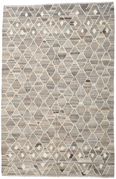 Kelim Ariana Matto 208X318 Moderni Käsinkudottu Vaaleanharmaa/Beige (Villa, Afganistan)