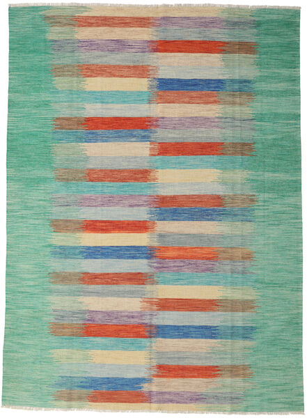 Kelim Moderni Matto 257X354 Moderni Käsinkudottu Vaaleanharmaa/Pastellinvihreä Isot (Villa, Afganistan)