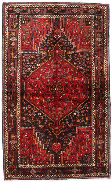 Hamadã Tapete 136X227 Oriental Feito A Mão Vermelho Escuro/Castanho Escuro (Lã, Pérsia/Irão)