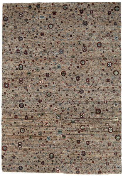 Gabbeh Loribaft Matto 138X200 Moderni Käsinsolmittu Vaaleanharmaa/Tummanharmaa (Villa, Intia)