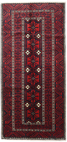Beluch Covor 144X298 Orientale Lucrat Manual Negru/Roșu-Închis (Lână, Persia/Iran)
