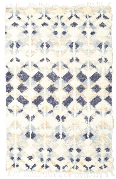 Barchi/Moroccan Berber - Indisk Tæppe 156X243 Ægte Moderne Håndknyttet Beige/Hvid/Creme (Uld, Indien)