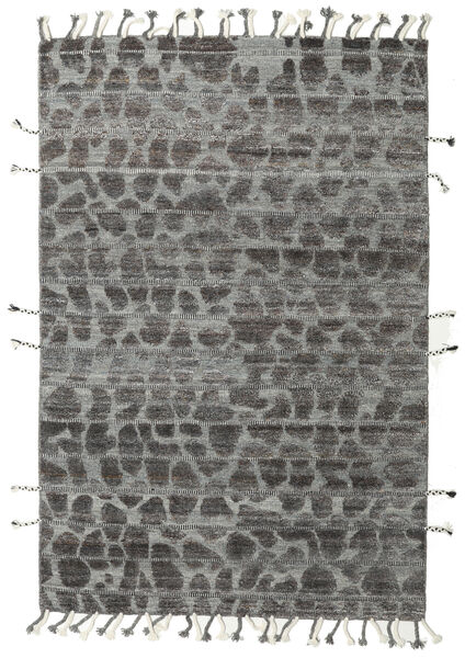 Barchi/Moroccan Berber - Indo Tapis 159X239 Moderne Fait Main Gris Foncé/Gris Clair (Laine, Inde)