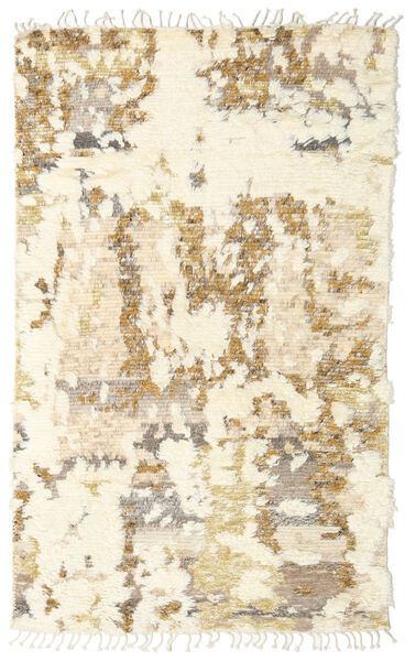 Barchi/Moroccan Berber - Indo Tapis 145X242 Moderne Fait Main Beige/Beige Foncé (Laine, Inde)