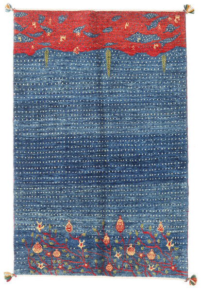 Gabbeh Kashkooli Tapis 125X185 Moderne Fait Main Bleu/Bleu Foncé (Laine, Perse/Iran)
