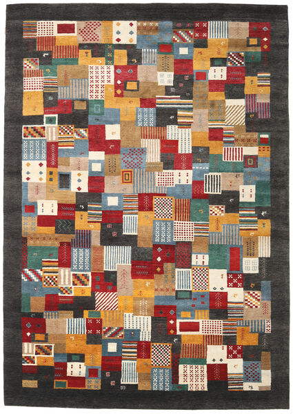 Gabbeh Loribaft Matto 245X345 Moderni Käsinsolmittu Tummanharmaa/Musta (Villa, Intia)