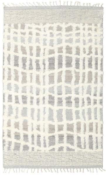 Barchi/Moroccan Berber - Indo Tapis 160X230 Moderne Fait Main Gris Clair/Beige/Blanc/Crème (Laine, Inde)
