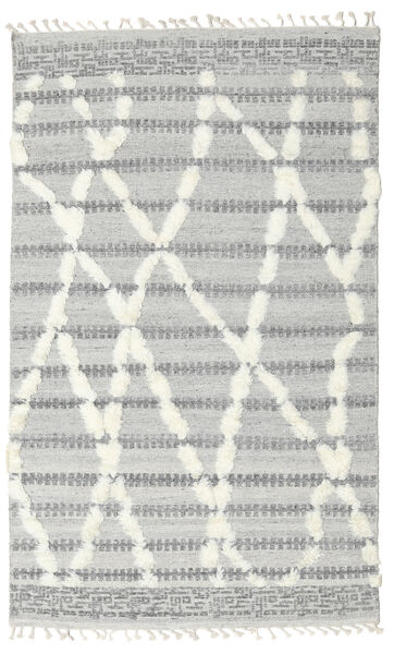 Barchi/Moroccan Berber - Indo Tappeto 155X245 Moderno Fatto A Mano Grigio Chiaro/Bianco/Creme (Lana, India)