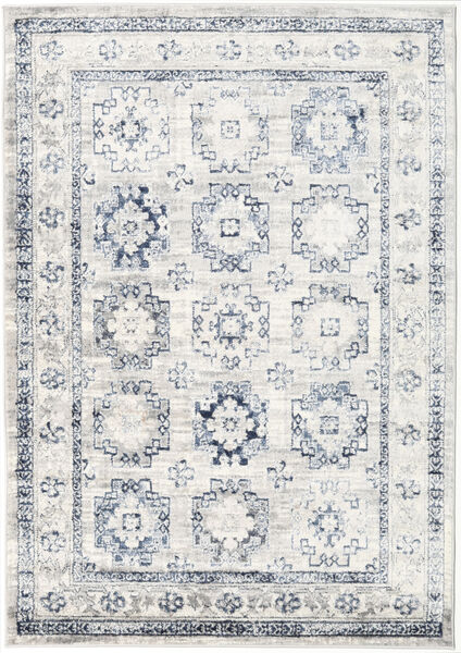 Menara Everyday - 회색/파란색 러그 160X230 모던 라이트 그레이/화이트/크림 ( 터키)