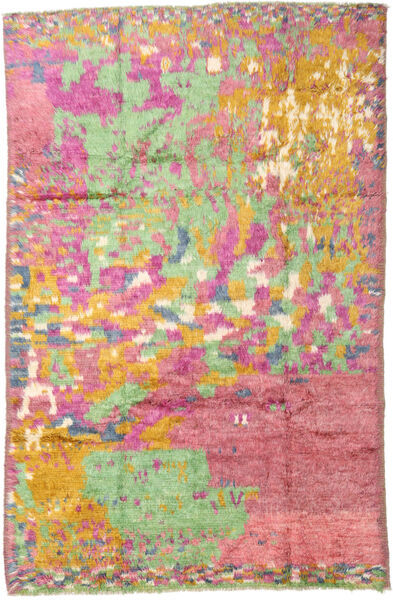 Moroccan Berber - Afganistan Tappeto 193X295 Moderno Fatto A Mano Rosa Chiaro/Rosso Scuro (Lana, Afghanistan)