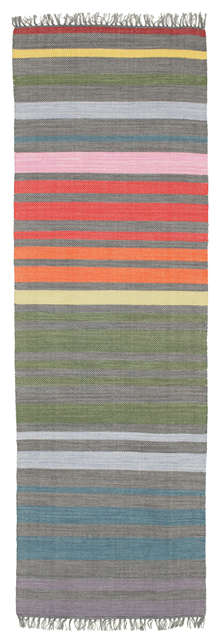 Rainbow Stripe Grau 80x250 Carpetvista