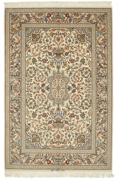Isfahan silk warp signed: Khairi carpet VEXN8