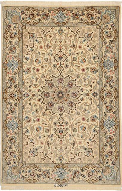 Isfahan silk warp signed: Keiyani carpet TTF4