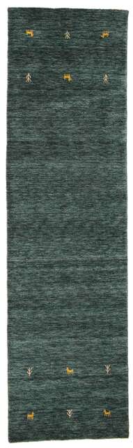 Gabbeh loom Two Lines - Dark Grey / Green carpet CVD15081