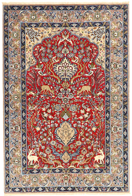 Isfahan silk warp carpet AXVZZH62