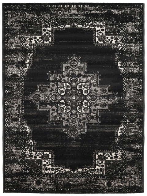 Vintage Vega Anthracite Grau 200x300 Rugvista