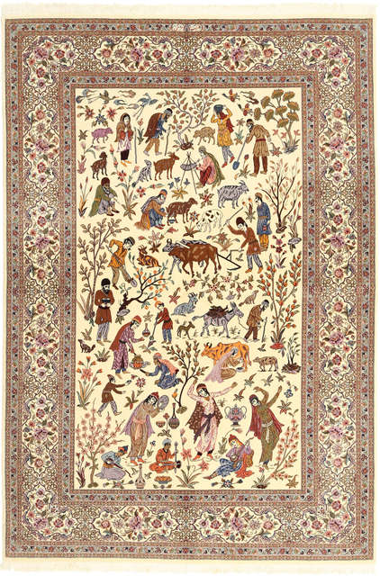 Ilam Sherkat Farsh silk carpet TBZZZI136