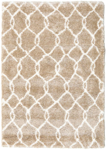 Tapete Shaggy Taza - Bege / Branco CVD19597