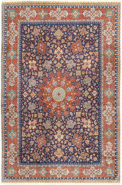 Tabriz 70 Raj silk warp carpet AXVZZZY208