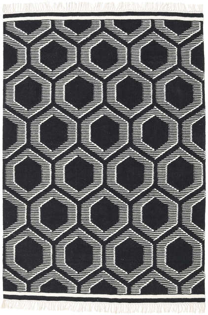 Opti Schwarz Weiss 140x200 Carpetvista