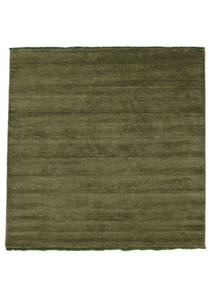 Handloom Fringes - Green Rug 250X250 Modern Square Olive Green/Dark Green Large (Wool, India)