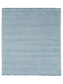 Handloom Fringes - Light_Blue Sag 250X250 Moderni Kvadratni Svjetloplava Veliki (Vuna, Indija)