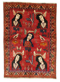 Qashqai Pictorial Rug 161X228 Authentic Oriental Handknotted Dark Red/Rust Red (Wool, Persia/Iran)