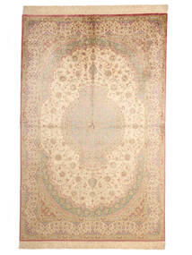 Qum Silk Signed: Qum Mosavi Rug 128X200 Authentic Oriental Handknotted Light Brown/Yellow (Silk, Persia/Iran)