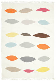 Leaves - Branco Tapete 140X200 Moderno Tecidos À Mão Bege/Branco/Creme (Lã, Índia)