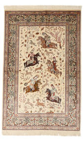 Qum Silk Signed: Sharifi Rug 130X200 Authentic Oriental Handknotted Beige/Light Brown (Silk, Persia/Iran)