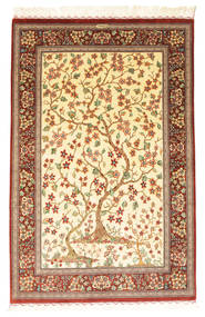 Ghom Seda Assinado: Ghom Motevasel Tapete 100X155 Oriental Feito A Mão Bege/Castanho/Castanho Claro (Seda, Pérsia/Irão)