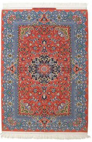 Isfahan Fio De Seda Assinado: Haghighi Tapete 150X220 Oriental Feito A Mão Cinzento Claro/Castanho (Lã/Seda, Pérsia/Irão)