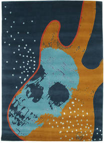 From Obscure Rythms Vloerkleed 155X220 Echt Modern Handgeknoopt Donkerblauw/Turquoise Blauw (Wol, India)